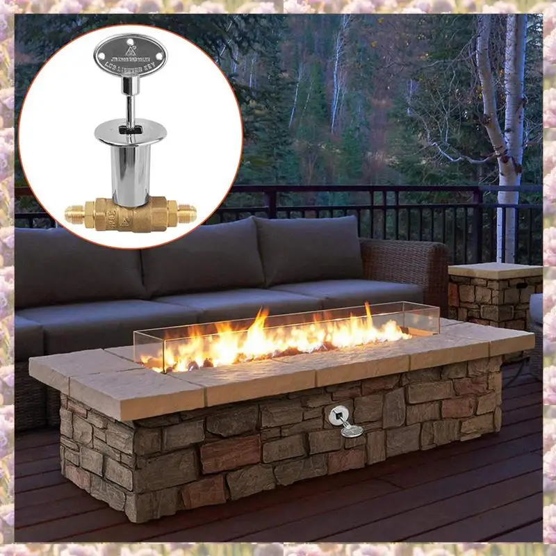 1Set Burner Connection Kit Adjustable Pressure Regulator Hose Plastic+Metal Replacement With 1/2In Control Valve Key Set