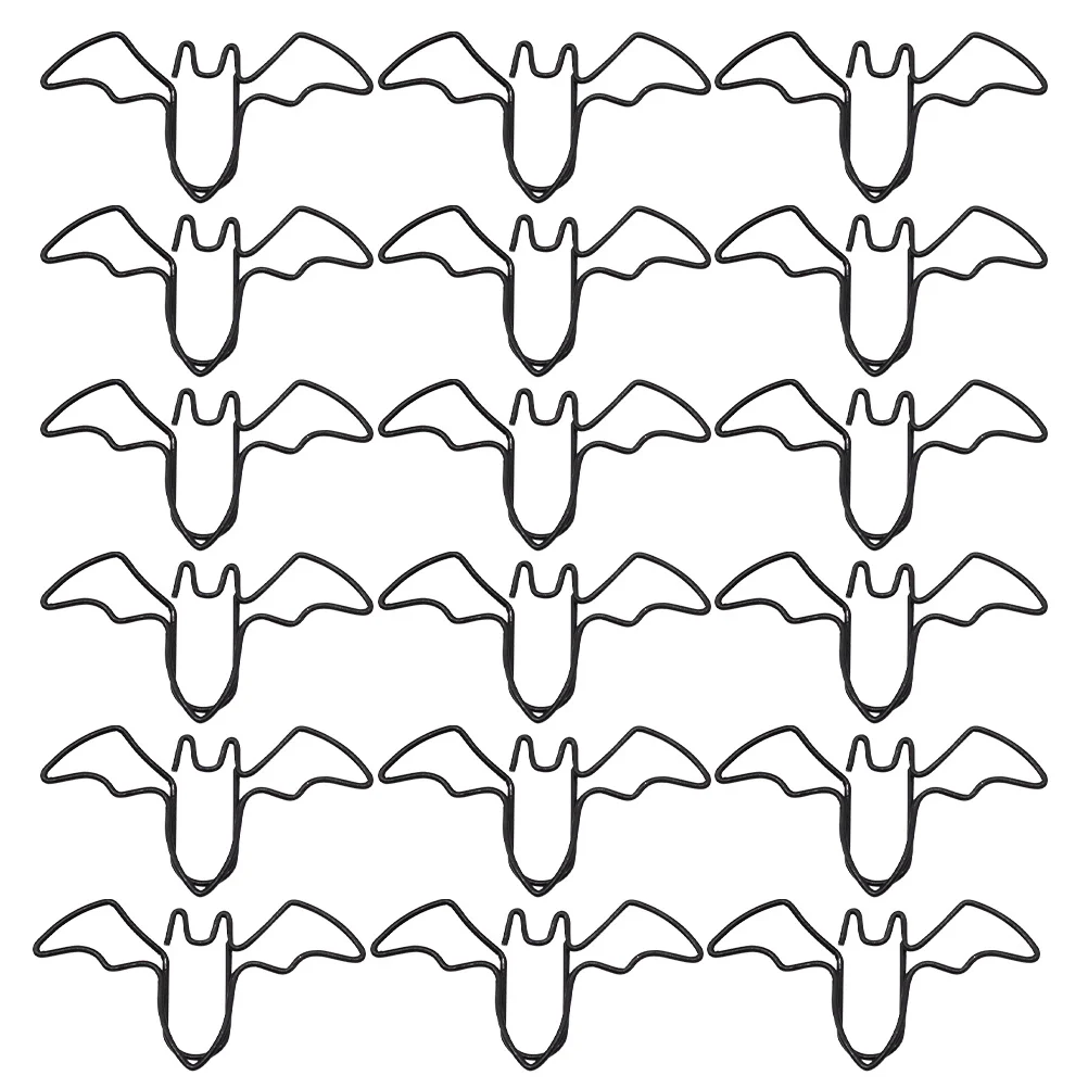 80Pcs Halloween Bat Paper Clips Simulated Document Sorting Bookmarks Office Stationery Holiday Favor