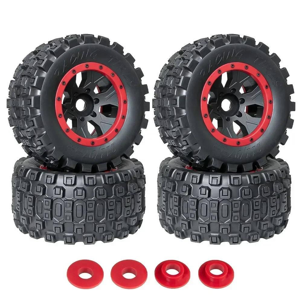 1 Conjunto de Pneus de Buggy 211mm 1/5 com Hexágono de Roda de 24mm para Arrma 1/5 Kartun 8S Outcast 8S para Trxs 1/5 X-MAXX Carro RC