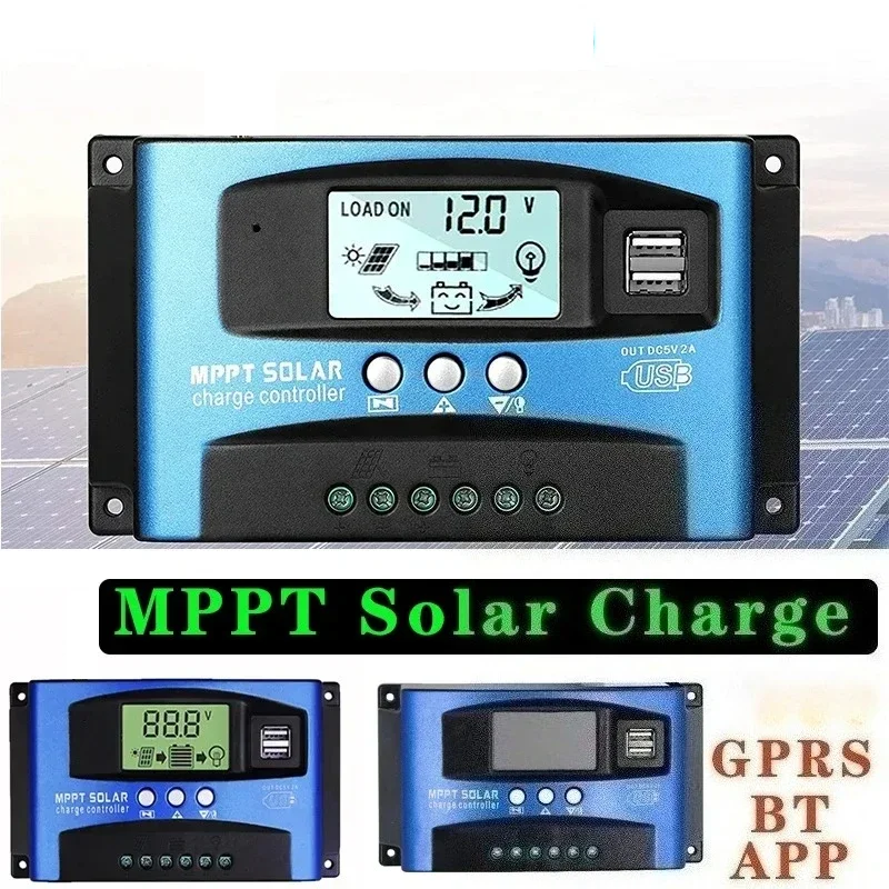 

12V-60V Classic -- GPRS WIFI Bluetooth MPPT Solar Charge Controller 30A-100A Dual USB LCD Display Solar Plate Charger Regulator