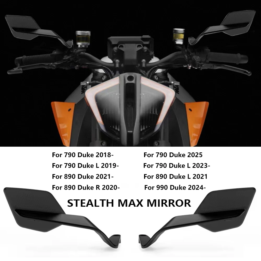

Зеркала заднего вида CNC для мотоциклов DUKE 790, 890, 990 (790Duke L, 890Duke R, 990 Duke) с антибликовым покрытием и функцией 360-градусного обзора ° Регулируемый