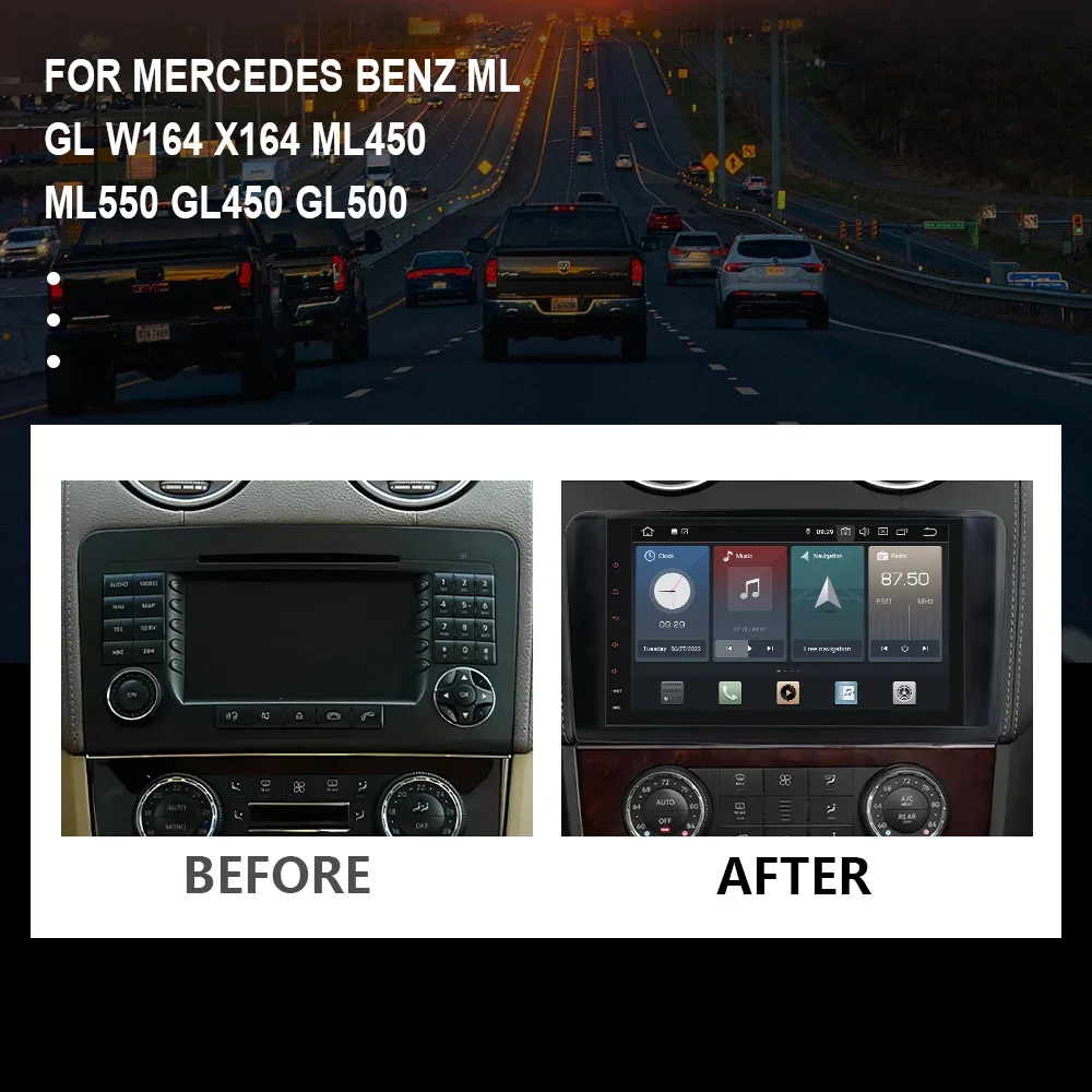 CHSTEK Car Radio Carplay Audio For Mercedes Benz ML GL X164 W164 GL450 GL500 ML450 ML550 Android 14 Navigation Bluetooth WIFI 4G