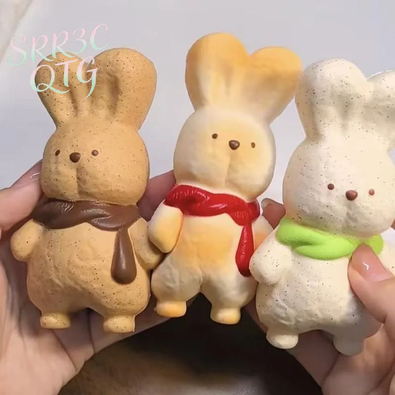 Hot Sale Cute  Bread Bunny Toys Soft Slow Rising Texture Lovely Scarf Design For Stress Relief Desk Decor Kids Gifts