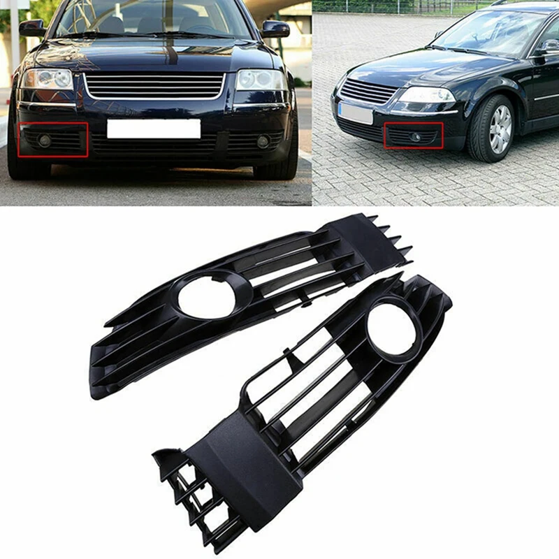 1Pair LH+RH Car Accessories Front Bumper Fog Lamp Light Grilles Bezel 3B0853665L 3B0853666L For Passat B5.5 2001-2005