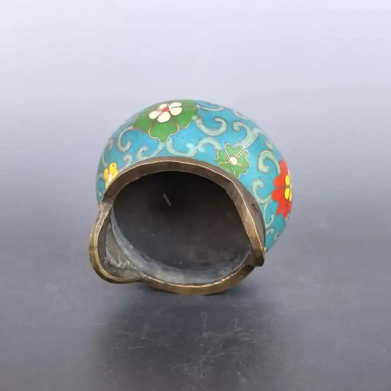 Copper-bodied cloisonné burner in the shape of a gold ingot, small incense ornament, handicraft