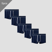 5PCS  Men's ice silk antibacterial underwear ultra-thin sexy transparent boys sports boxers men's breathable boxer shorts head