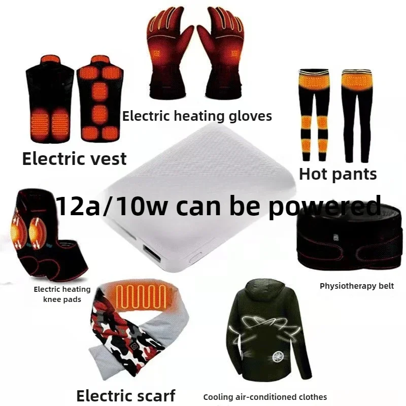 Power Bank Charger USB Fast Charging 10000mAh Portable Mini External Battery Pack For Heating Vest Jacket Scarf Socks Gloves