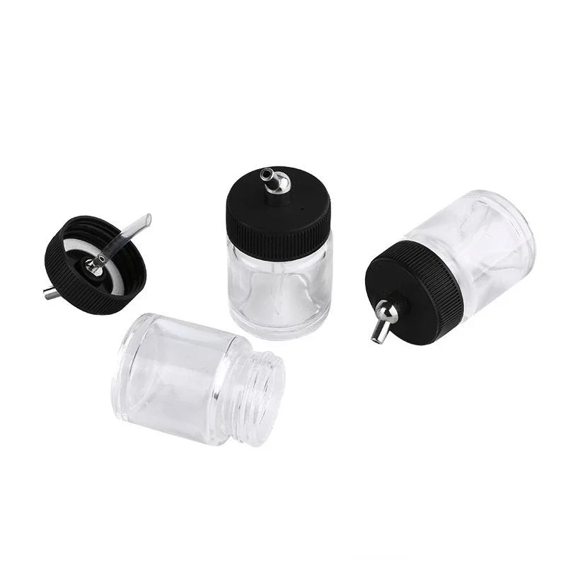 1pcs Dual Action Airbrush Painting Bottle Container Spray Gun Paint Jar High Quality Ink Cup 22cc Glass Airbrush Pot Bottle