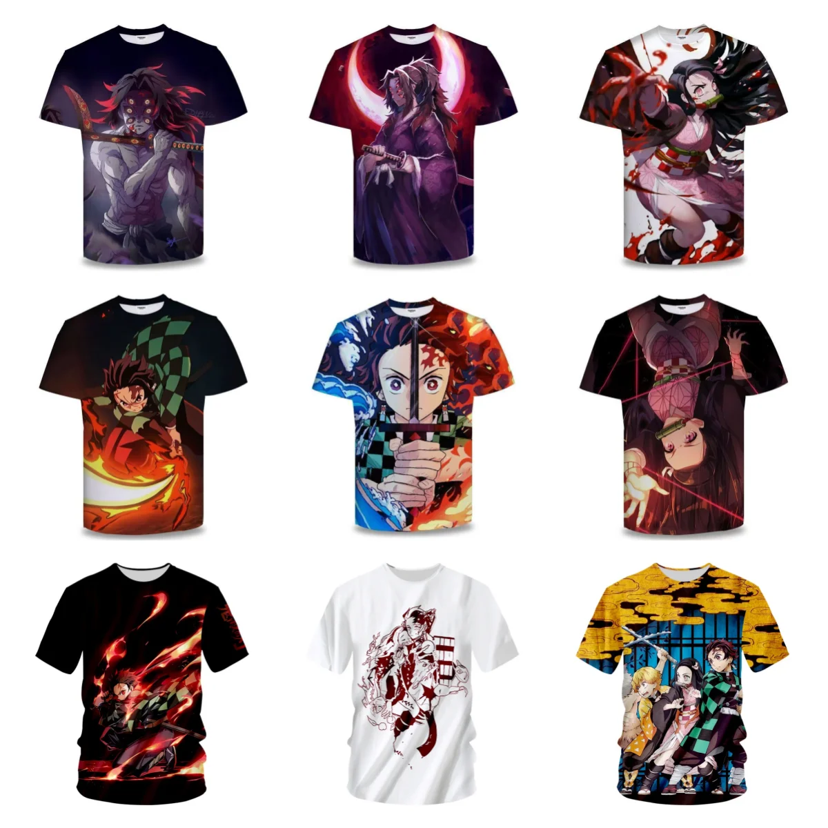 

Летняя распродажа 2025, аниме «Убийца демонов: Kimetsu No Yaiba-Infinity Castle Arc», футболка серии для взрослых и детей, модный топ, повседневный
