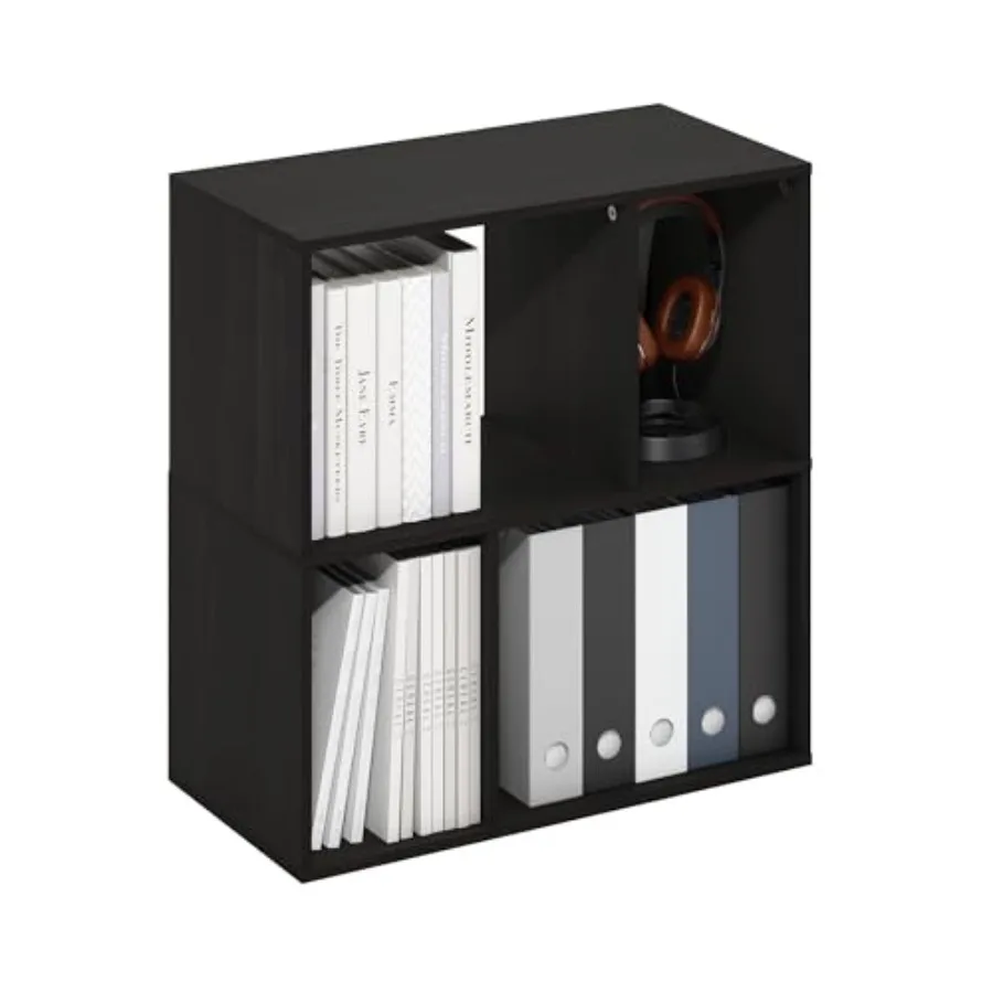 

DALY Book Shelf 4-Cube Bookshelf Cube Storage Organizer Bookcase with Irregular Compartments 11.7 x 23.6 x 24.7 for Living Room