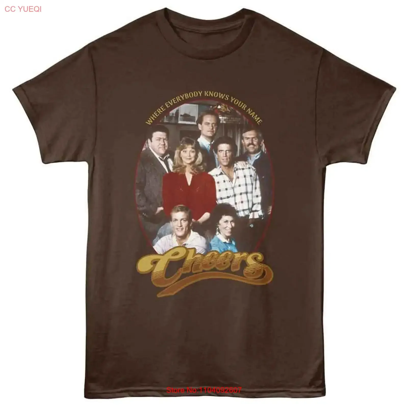 Cheers Group Shot Dark Chocolate T Shirt vintage Washed Unisex homme Top For Everyday Wear Stylish Soft Casual graphic Slightly