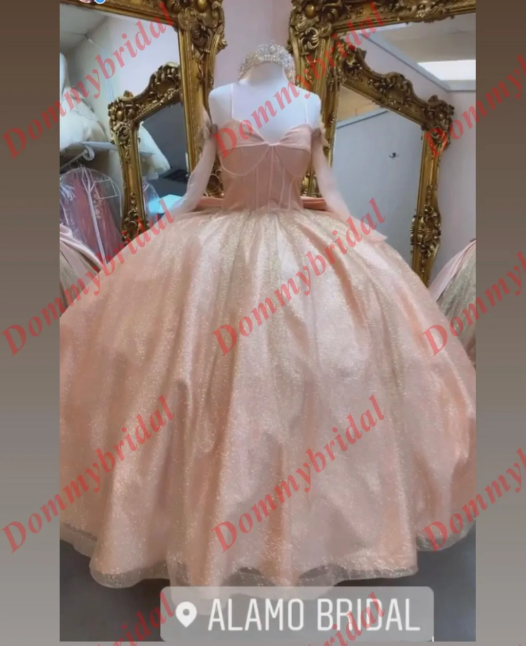 Vestido De 15 Anos Glitter Rose Gold Cold Shoulder Long Sleeves Ball Gown Quinceanera Prom Formal Dresses Cheap Designer 2023