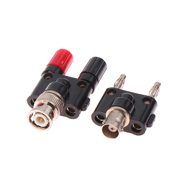 1pc adaptador bnc para banana macho plug & fêmea jack banana fêmea jack soquete ligação post rf coaxial divisor conversor