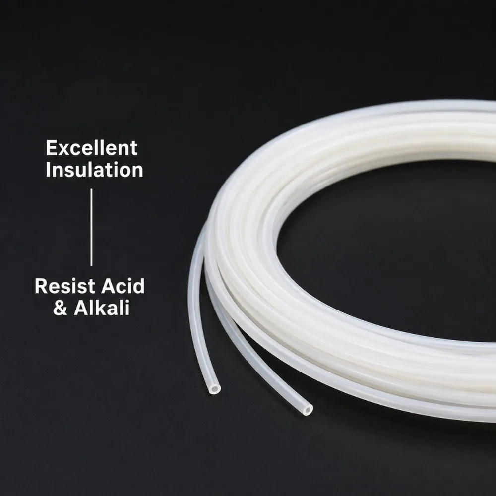 White PTFE Tube Insulated Capillary ID 0.3-5mm 600V Heat Protector Transmit Hose Rigid Temperature Corrosion Resistance - view 4