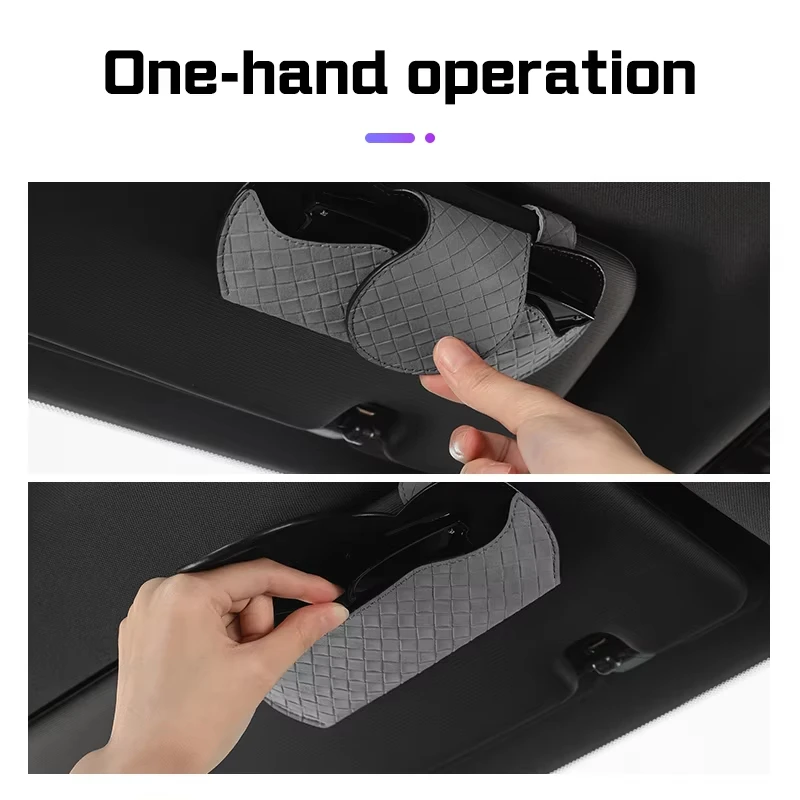 Car Visor Glasses Case Magnetic Leather Sunglasses Holder For Chery Jetour X70 X70SM X90 X95 Dashing i-DM T2 T3 4