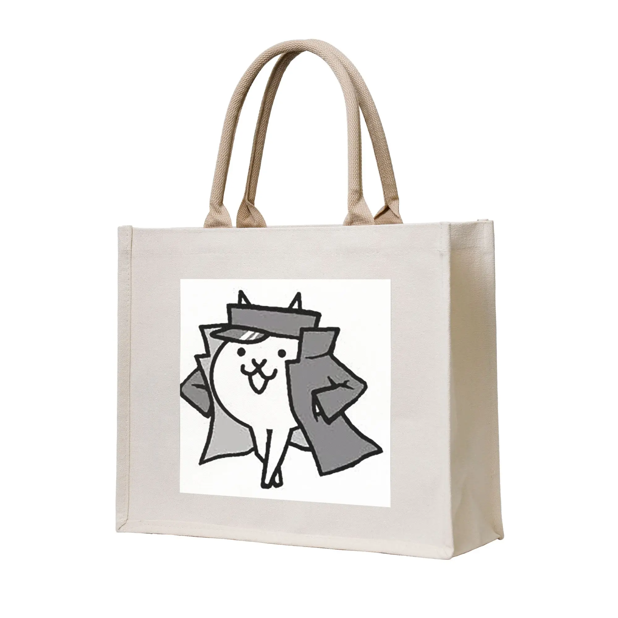 

Сумки для покупок Gato Jotaro Battle Cats, холщовая сумка-тоут, складная сумка-тоут для женщин, дорожная сумка через плечо