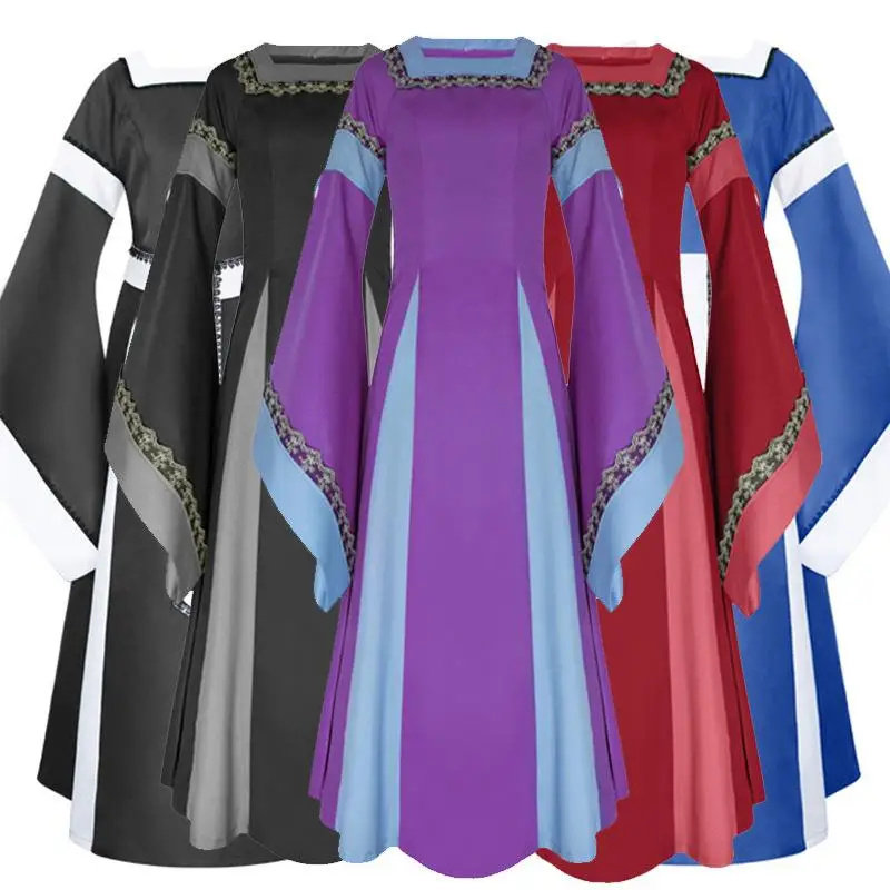 

Renaissance Women's Long Dr Medieval Sle Ladies' Gown Ethnic Stage Costume Ele Faionable Women's Clothing
