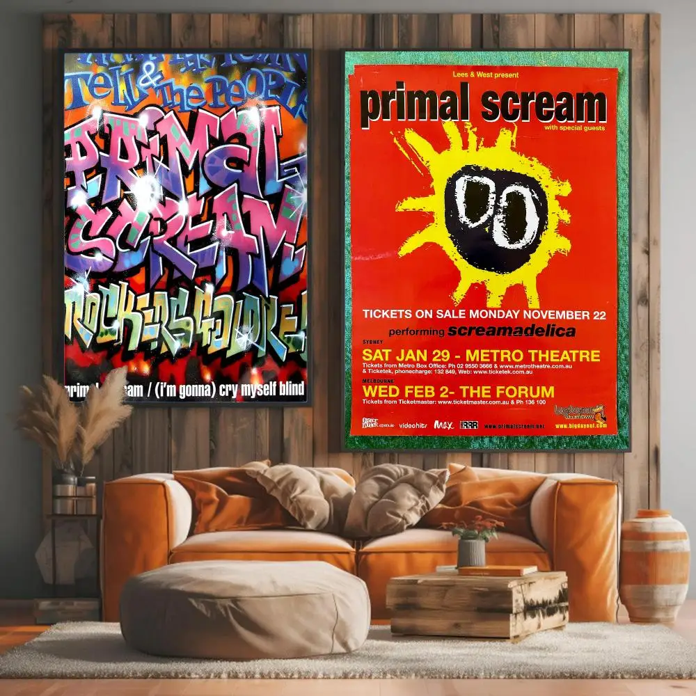 band P-Primal Scream-M Painting Calligraphy Elegant Botanical Decor for Living Room Modern Interior Design