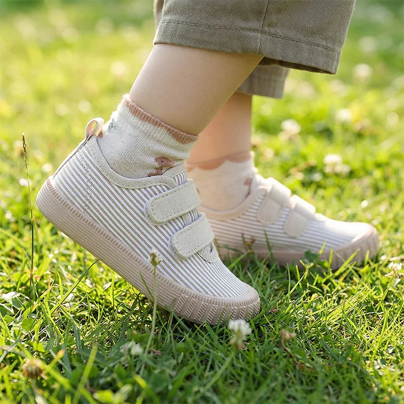 2026 New Children Canvas Shoes Spring Autumn Striped Soft Baby Walking Shoes Boys Sneakers Kids Girls Casual Shoes CSH1688