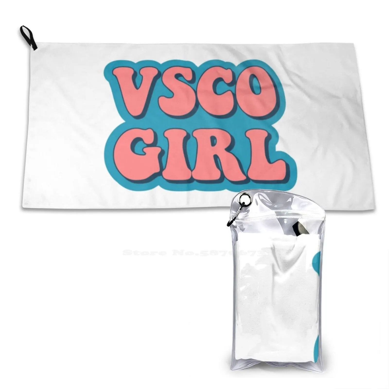 Vsco Girl Soft Towel Quick Dry Beach Towel Vsco Girl Aesthetic Puka Shell Pastel Retro Style Fashion Brandy Melville Vibes