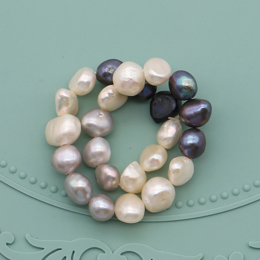 Fashion Irregular Dyed Pearl and Freshwater Pearl Combination Beaded Bracelet 7-8mm Baroque Pearl Straight Hole Jewelry Material