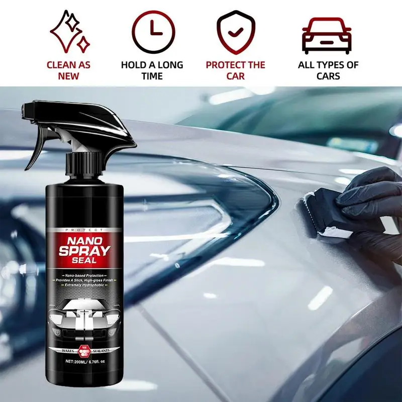 Ceramic Coating For Cars 200ml Nano Car Coating Refurbisher Fast-Acting Car Gloss Refresher Multi-functional Car Cleaning Shine