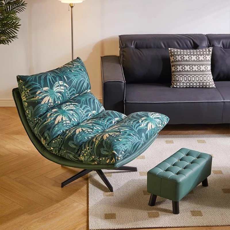 #Rotating lazy sofa, single sofa chair, living room balcony leisure chair, reading leisure chair, patterned sofa chair