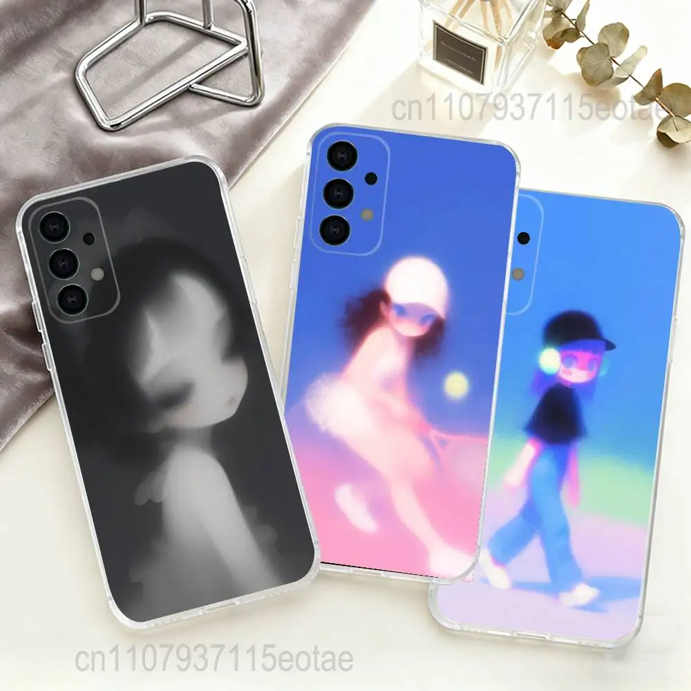 Soft and pretty cartoon girl Clear Phone case suitable for  Samsung S30,S25,S24,S23,S21,S22,S20,S10,5G,FE,lite,PIus,Ultra TPU