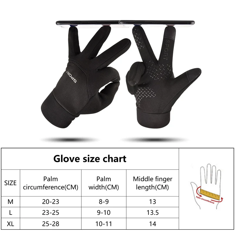 Football Gloves Waterproof Thermal Grip Outfield Cycling Player Bicycle Field Bike Sports Sports Outdoor guantes moto