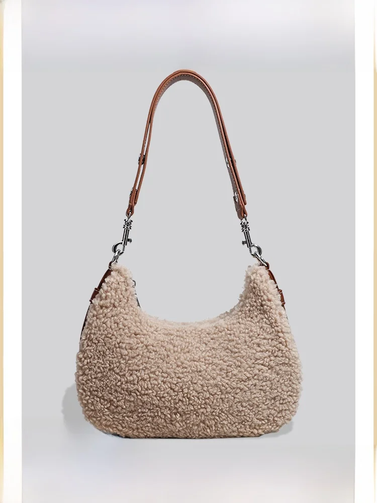 

XIMON Original Lamb Fur Underarm Bag Women's Autumn Winter New Sle High-End Sensation All-Match Fur Single oulder Cross...