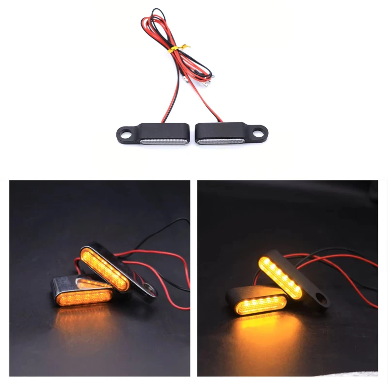 Indicators Lamps Taillight Running Lights 2Pcs Motorcycle LED Mini Turn Signal Lights 12V Motorcycle Scooter Handlebar Blinker