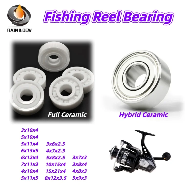 1/5/10PCS Hybrid Ceramic Bearings Water Wheel Bearing 3x10x4 5x10x4 3x8x4 5x9x3 5x11x5 6x12x4 6x13x5 Fingertip Gyroscope Bearing