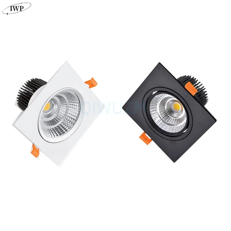 Anti-reflexo Praça LED COB Downlight, Refletor de teto regulável, Iluminação do quarto, AC 110V, 220V, 7W, 15W, 25W, 30W, 3000K, 4000K, 6000K