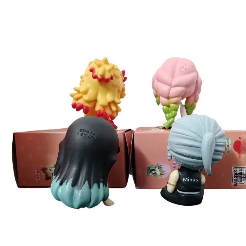 鬼滅の刃 猫柱フィギュア4体セット 胡蝶しのぶ 時透研十郎 煉獄杏寿郎 寝そべりポーズ ガシャポンボックス エッグディスプレイ