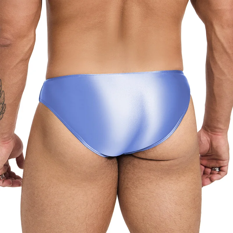 satin sexy men glossy underpants oily Shiny Low Rise underwear Swim Briefs