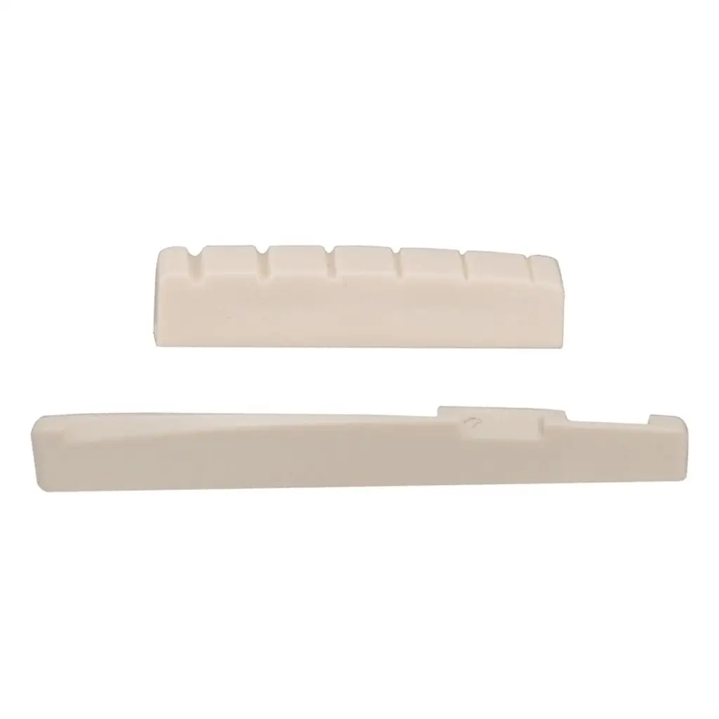 6 String Saddle Nut Plastic Slotted Acoustic Guitar Bone Nut Parts for Left Handed Folk Guitar Repair Tool