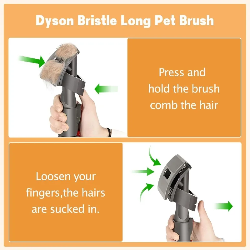 Dog Cat Pet Deshedding Grooming Brush Pet Bed Hair Brush with Converter Adapter for Dyson V6 V7 V8 V10 V11 V15 Vacuum Cleaner view 6
