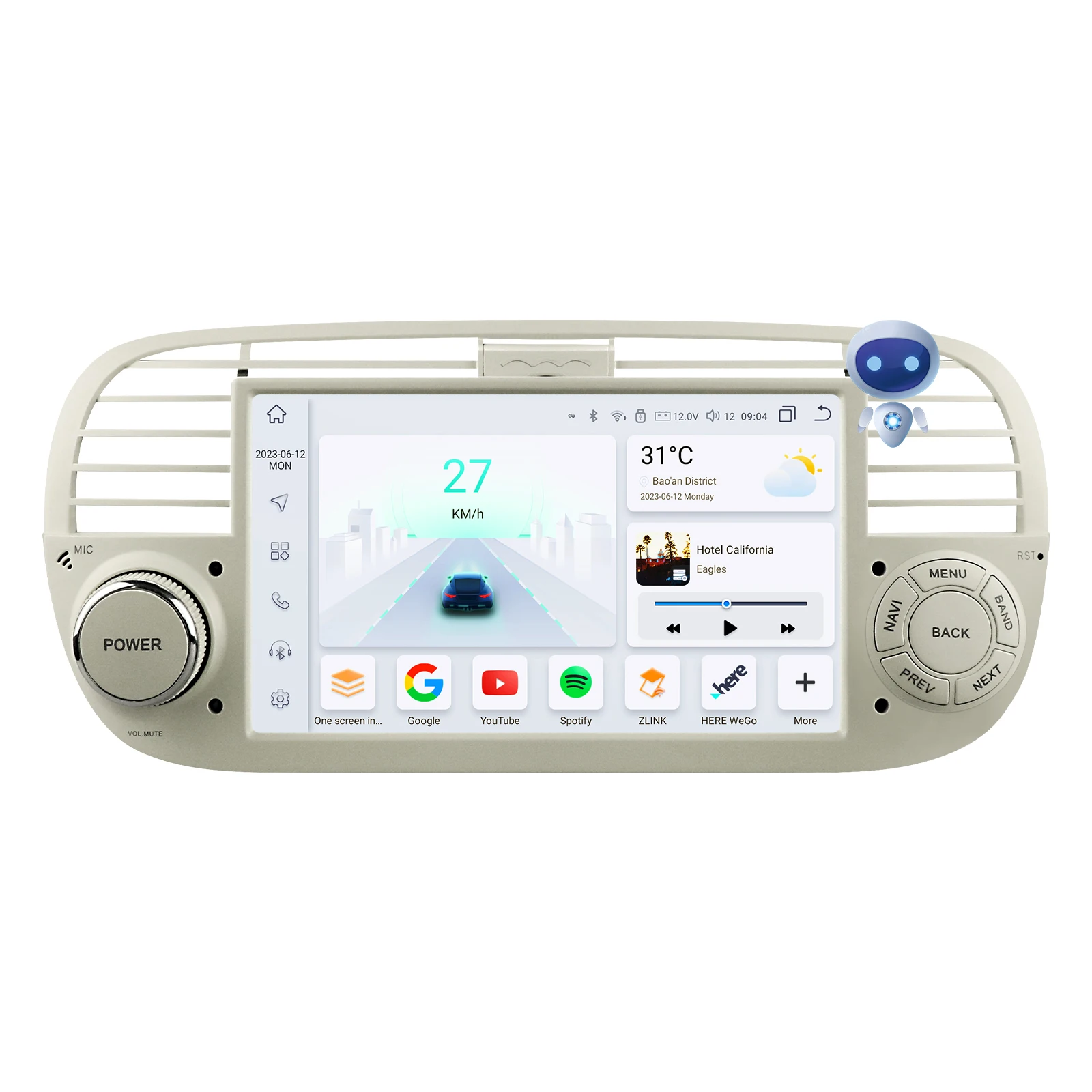 7 "2din Android Autoradio Autoradio Voor Fiat 500 2007 2008 2009 2010 - 2015 multimedia speler 4G Wifi Carplay Android Auto Scherm - afbeelding 2