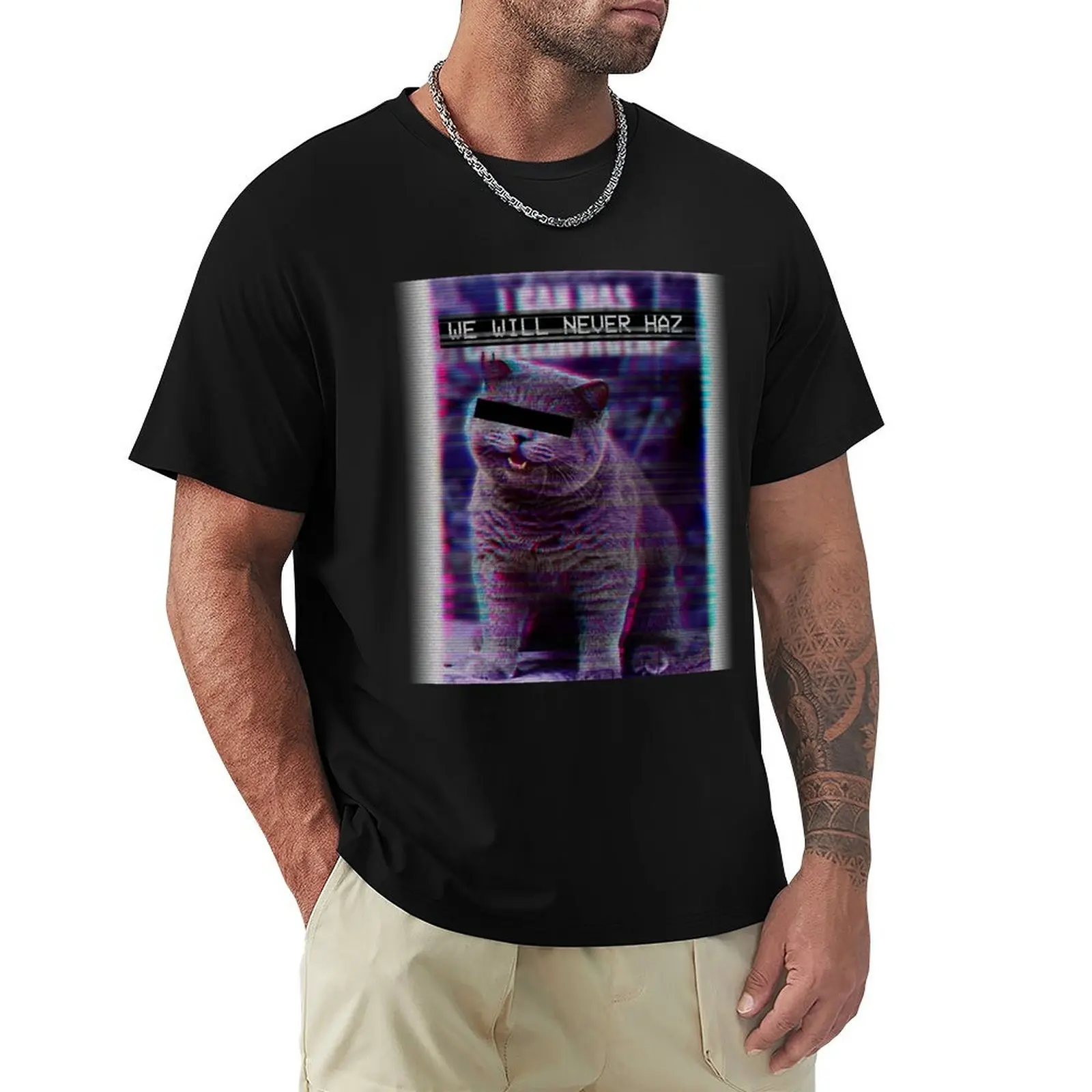 

[CANNOT HAZ CHEEZBURGER] T-Shirt blue lock animal prinfor boys affliction shirts shirts men graphic