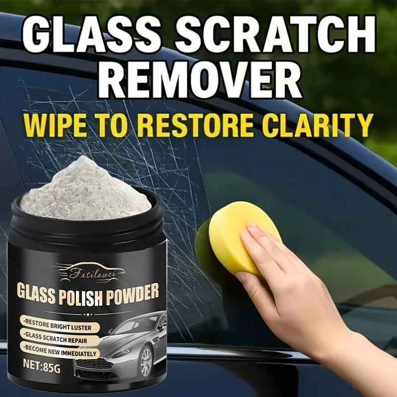 Professional Glass Polishing Powder Car Windshield Scratch Remover RV Mirror Clarity Restorer Auto Care Cleaning Solution