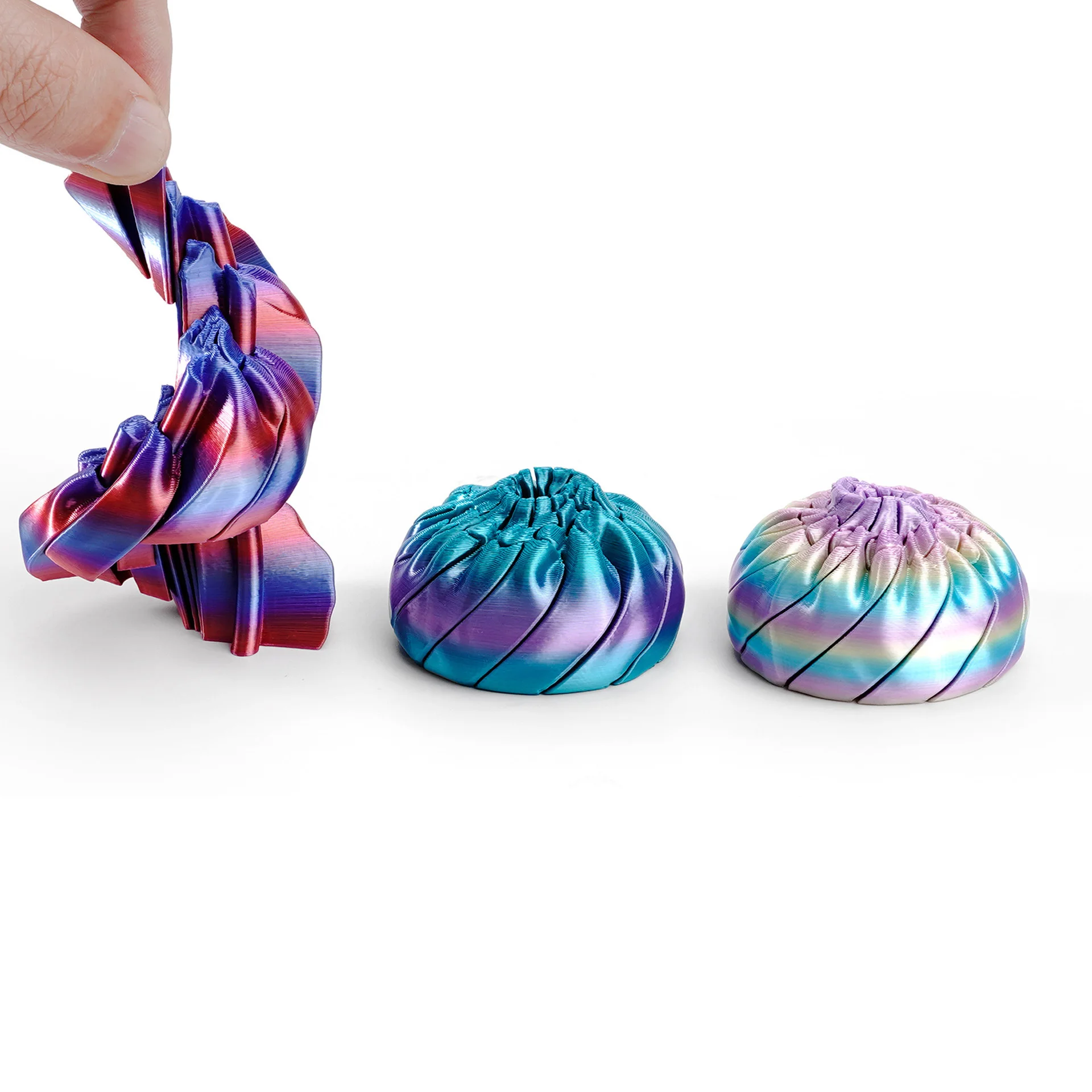 3D Printed Transformable Liquid Flow Steamed Stuffed Bun Fidget Spinner Stress Relief Toys for Kids Model Desktop Ornament Toys