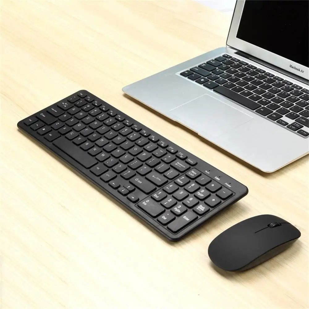 Keyboard Mouse Wireless 2.4G English Russian Keycap For Work Office PC Accessories Mice 104 Key Membrane Keyboard