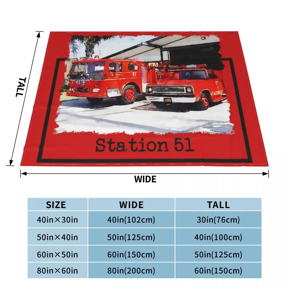 Fire Station 51, Emergency TV Show, Firetruck Throw Blanket Designers Sofa Throw Blankets For Baby Decorative Sofa Blankets