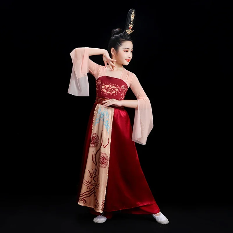 Nuevo conjunto de danza folclórica china, ropa de actuación Hanfu, danza clásica, ropa de práctica de danza Yangko elegante, disfraces de Cosplay de hadas