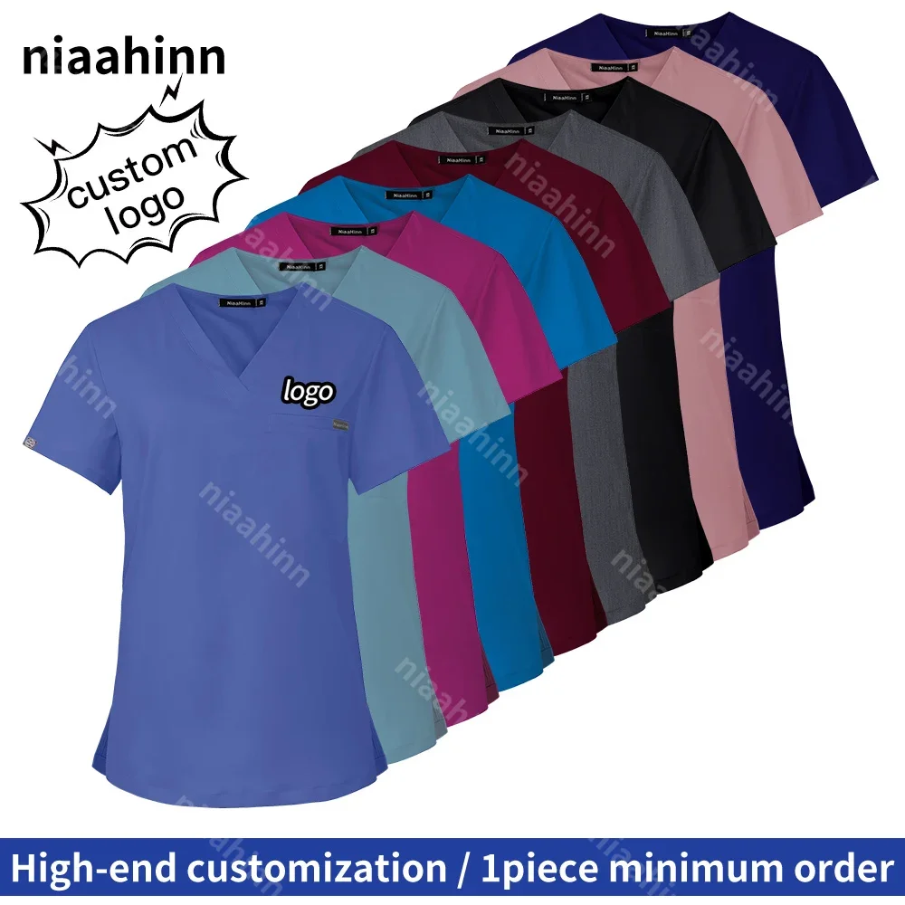 

Customized Logo Hospital Workwear Doctor Costume Oversized Uniforms Medical Scrub Accessory Unisex Short Sleeve Nursing Uniforms