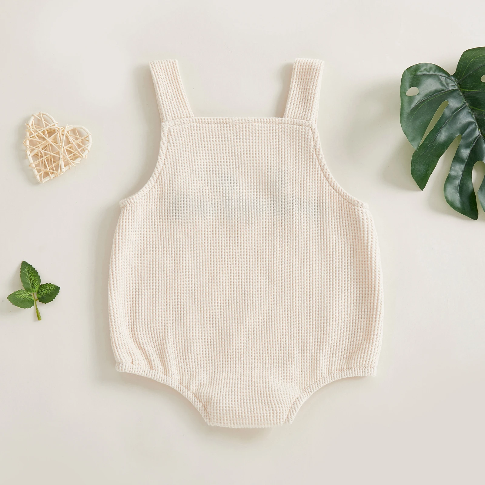 Tutina da neonato per bambina e ragazzo, senza maniche, con collo quadrato, con ricamo a forma di anatra carina