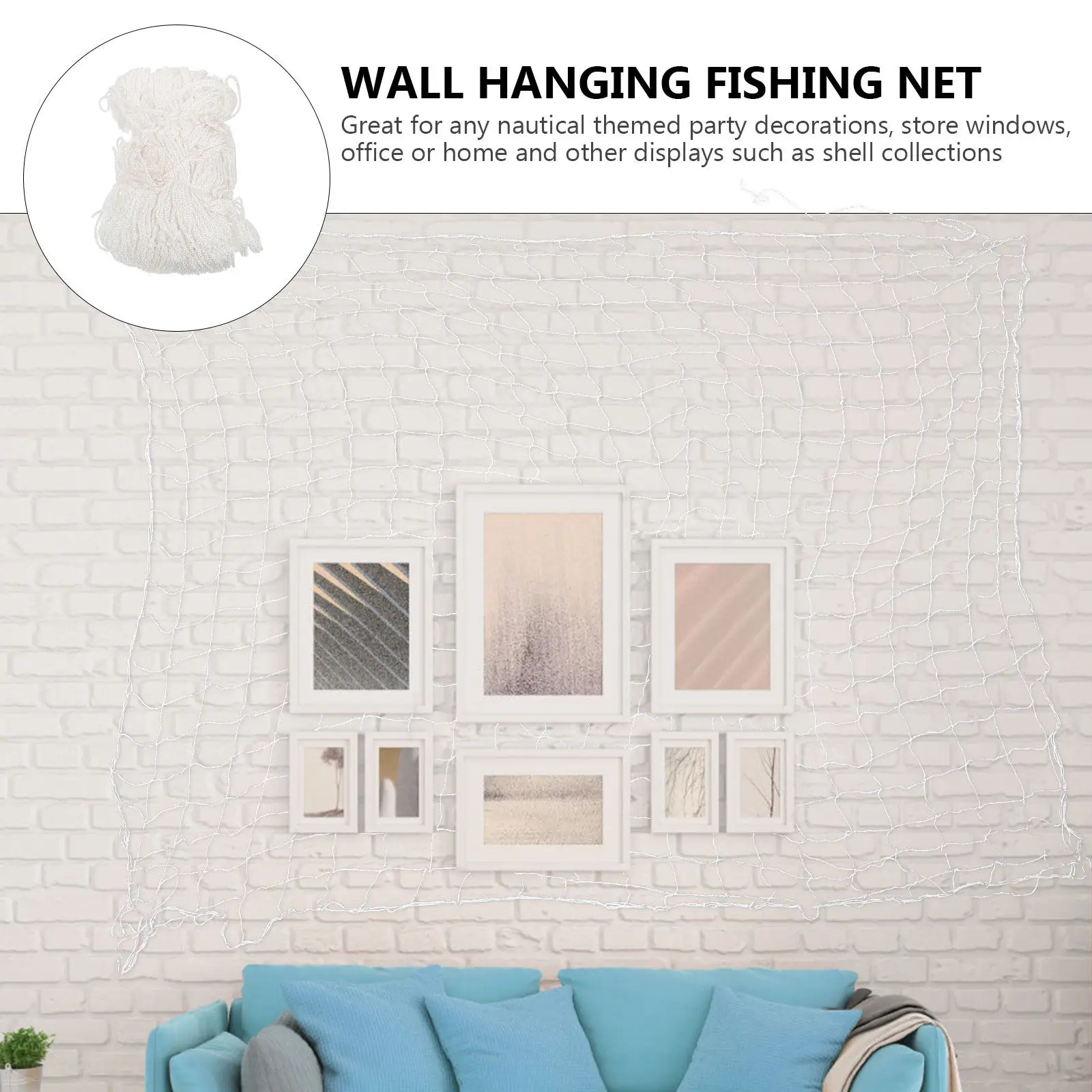 1Pcs Nautical Decorative Fishing Net Wall Hanging Ornament for Party Photography Props Hawaii Pirate Theme Home Office Store