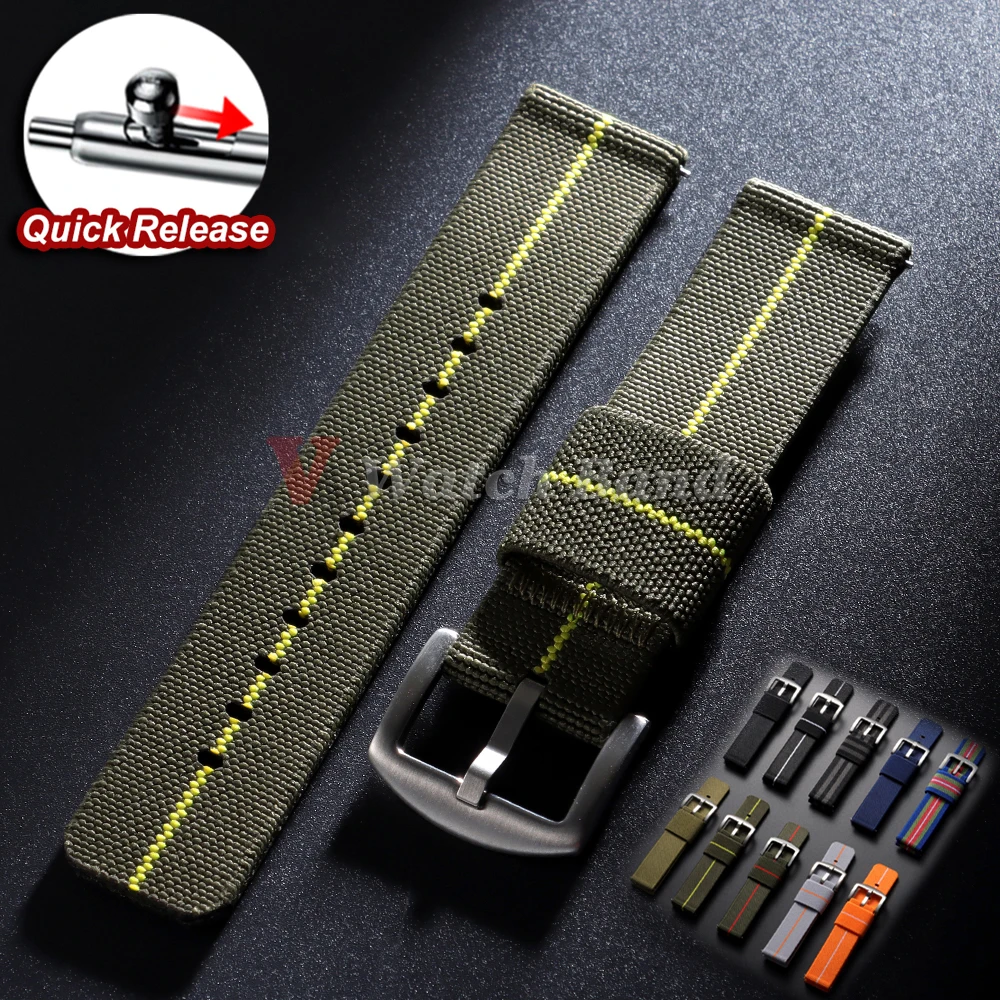 Elastisches Armband, Nylon-Uhrenarmband, 20 mm, 22 mm, für Omega-Armee, gewebt, für Seiko-Armband, Schnellverschluss, Militär-Herren-Sportuhrenarmband