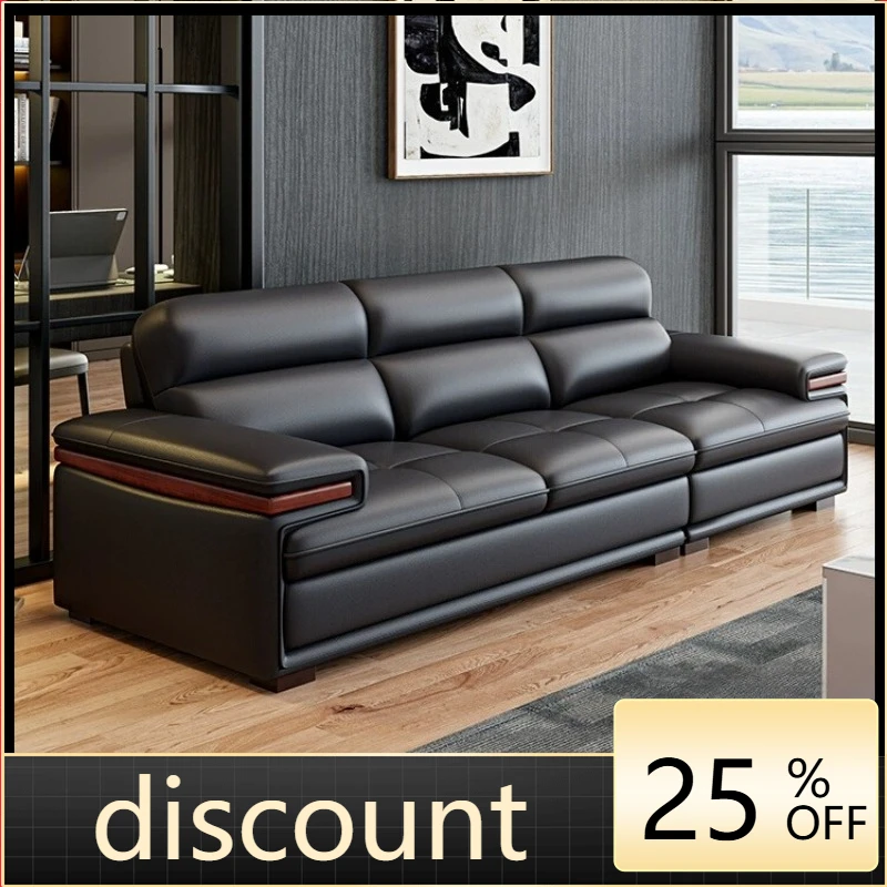 

LH first layer cowhide modern simple size apartment living room left and right solid wood corner sofa combination