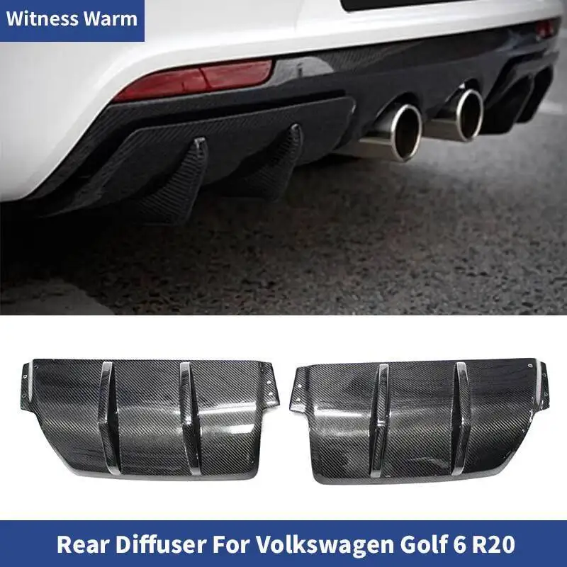 Lèvre de pare-chocs arrière en Fiber de carbone/Fp, plaque de diffuseur arrière, pour Volkswagen Vw Golf 6 Vii Mk6 R20 2010 – 2013